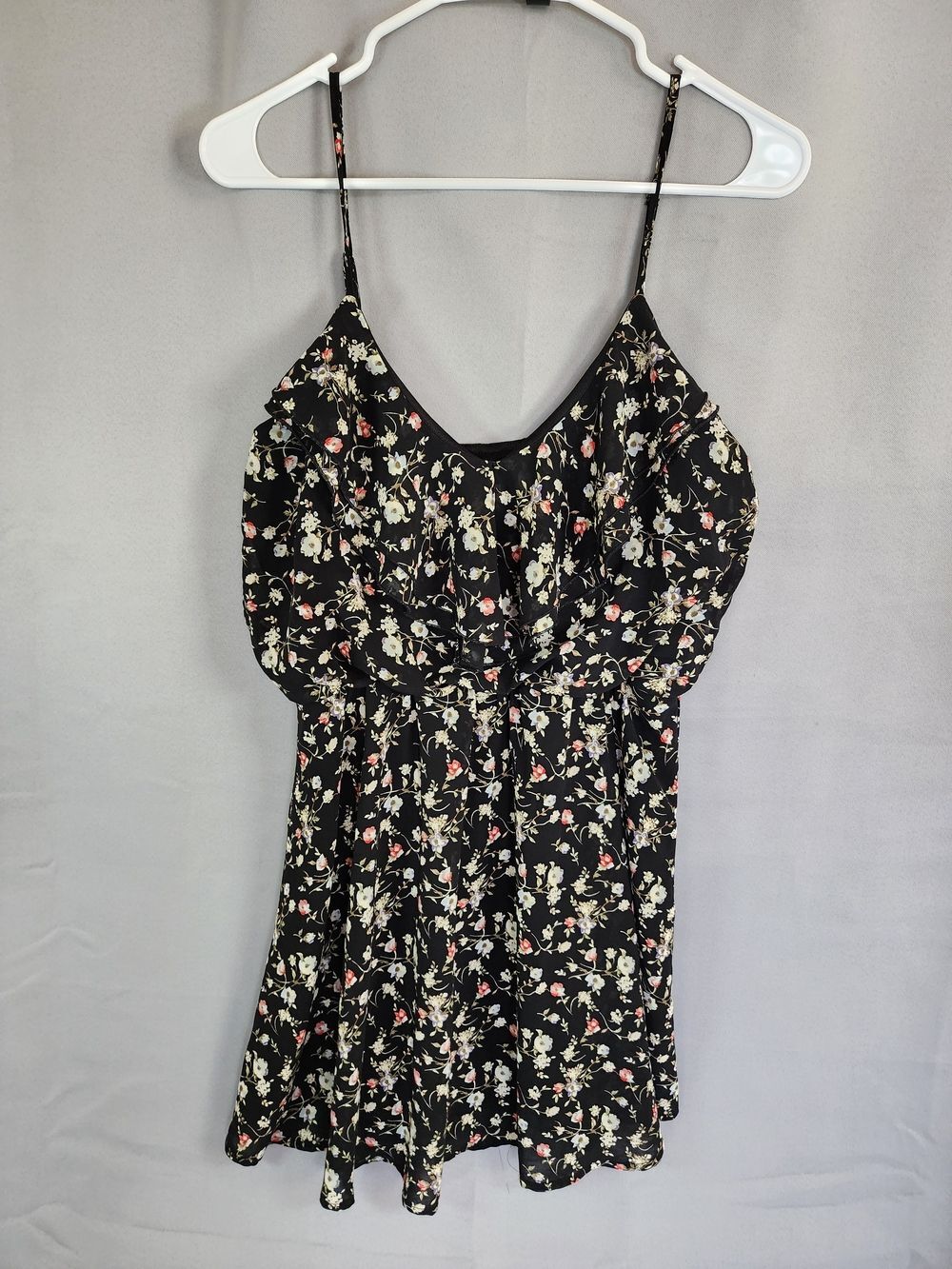 Issue Black Floral Spaghetti-Strap Dress